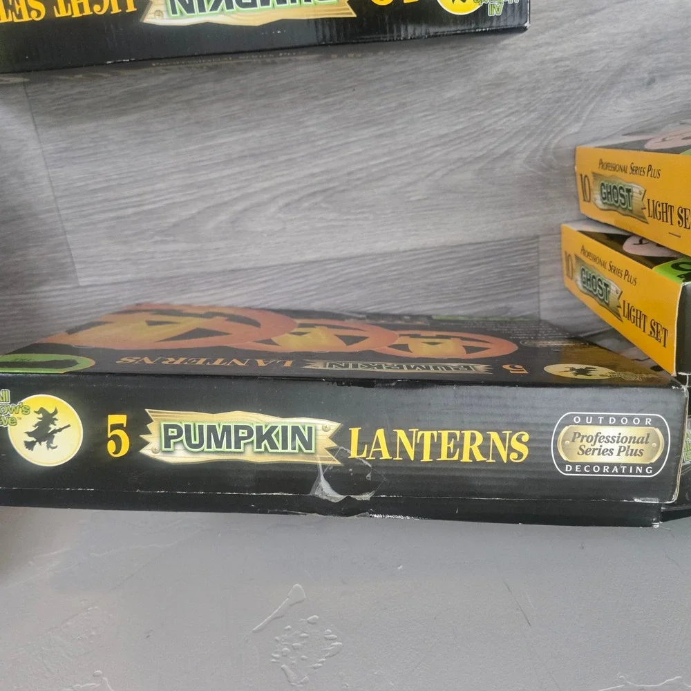 Vintage All Hallows Eve Halloween Light 5 Mix Sets Bundle Decor Pumpkins & Ghost